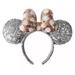 Disney Accessories | Disney Parks Minnie Mouse Silver Sequined Ear Headband With Rose Gold Bow | Color: Gold/Silver | Size: Os