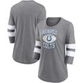 Women's Fanatics Branded Heathered Gray Indianapolis Colts Throwing Down Scoop Neck 3/4-Sleeve T-Shirt