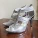 Michael Kors Shoes | Micheal Kors Berkeley Textured Signature Silver Zip Front Heels | Color: Silver | Size: 9.5