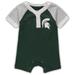 Infant Green/Gray Michigan State Spartans Raglan Romper