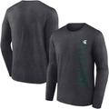 Men's Fanatics Branded Heathered Charcoal Michigan State Spartans Running Ladder Long Sleeve T-Shirt