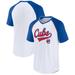 Men's Fanatics Branded White/Royal Chicago Cubs Show The Leather Raglan V-Neck T-Shirt