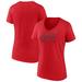 Women's Fanatics Branded Red Los Angeles Angels Regulation V-Neck T-Shirt