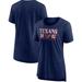 Women's Fanatics Branded Heathered Navy Houston Texans Neck And Scoop Tri-Blend T-Shirt