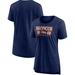 Women's Fanatics Branded Heather Navy Denver Broncos Neck And Scoop Tri-Blend T-Shirt