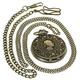 Indian Chief Tribe Bronze Large Pocket Watch Vintage Quartz Pendant Necklace Fob Hunter Watches Clock, 177A1 Goddess Bronze, Big, Retro