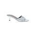 Couture Donald J Pliner Mule/Clog: Slide Kitten Heel Cocktail Party White Shoes - Women's Size 8 - Open Toe