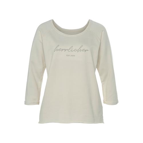 „Sweatshirt HERRLICHER „“Angelika““ Gr. L (40), beige (creme weiß) Damen Sweatshirts“