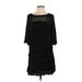 Who What Wear Casual Dress - Shift: Black Print Dresses - Women's Size Small