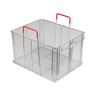 Winco Rectangular Bulk Pasta Boil Basket - Stainless Steel, 16 1/4" x 12 7/8" x 10", MPN-1613