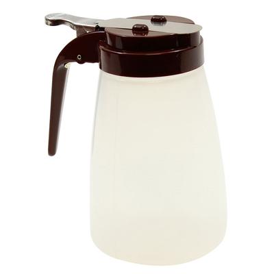 Tablecraft PP10B 10 oz Cylindrical Dripcut Server - Polypropylene, Brown ABS Top, Semi-transparent
