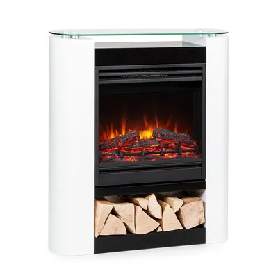 KlarsteinStudio 5 Arc Elektrokamin 1800 W LED-Flammen Heizlüfter FernbedienungWeiß Image