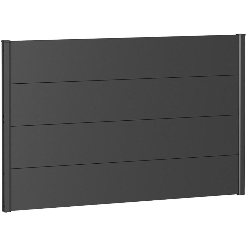 Biohort Sichtschutzzaun Wandpaneel ohne Acrylglas dunkelgrau-metallic Sichtschutz Steckzaun Lamellenzaun, 150x90 cm Image