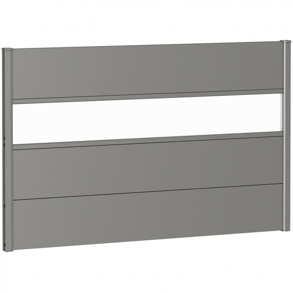 Biohort Sichtschutzzaun Wandpaneel mit Acrylglas quarzgrau-metallic Sichtschutz Steckzaun Lamellenzaun, 180x90 cm Image