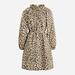 Ruffleneck Puff-sleeve Dress In Leopard Print