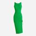 Ruched Midi Dress In Vintage Rib