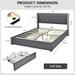 Full/Queen Upholstered Bed Frame with 4 Storage Drawers Headboard