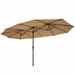 15x9ft Large Double-Sided Rectangular Outdoor Twin Patio Market Umbrella with Crank