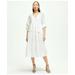 Brooks Brothers Women's Cotton Tiered Eyelet Tie Neck Dress | White | Size 8