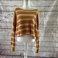 Free People Sweaters | Euc Free People Yellow And Light Pink Striped Oversized Sweater Size S Small | Color: Pink/Yellow | Size: S