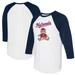 Women's Tiny Turnip White/Navy Washington Nationals Teddy Boy 3/4-Sleeve Raglan T-Shirt