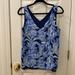 Lilly Pulitzer Tops | Lilly Pulitzer 2sided Top Solid Blue On One Side, Friday And Blues On The Other | Color: Blue | Size: S
