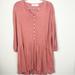 Free People Dresses | Free People | Fp Beach Mauve Pink Long Sleeve Henley Dress Women’s Size Small | Color: Pink | Size: S