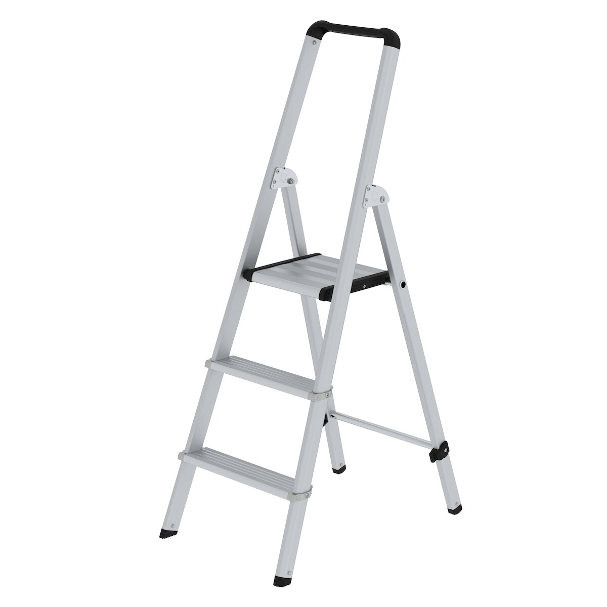 PROREGAL ML Stufen-Stehleiter einseitig begehbar Aluminium eloxiert 3 Stufen Image