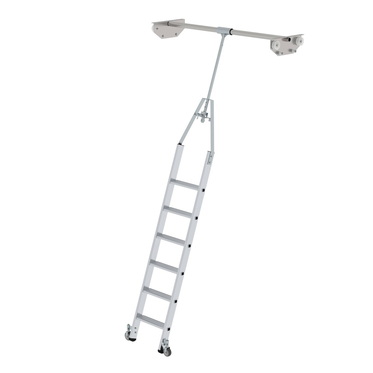 PROREGAL Stufen Regalleiter drehbar für Doppelregal 6 Stufen Image