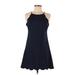 Necessary Objects Casual Dress - A-Line Halter Sleeveless: Blue Print Dresses - Women's Size Medium