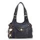 Catwalk Collection Handbags - Women's Leather Shoulder Bag - Medium Top Handle Bag - ROXANNA - Black