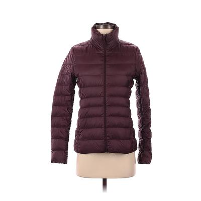 Uniqlo Snow Jacket: Burgundy Solid Activewear - Women's Size Small