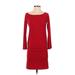 Moda International Casual Dress - Sheath: Red Solid Dresses - Women's Size X-Small