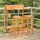 Set de 1 Table + 2 Tabourets de bar de balcon Ensemble Table et Chaises Bois d'acacia solide 70895