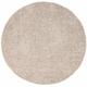 Tapis Rond à Poils Longs doux Softy Tapis de Salon, Chambre, Couloir (Beige Sable - 80x80cm)