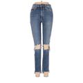 Joe's Jeans Jeans - High Rise Skinny Leg Denim: Blue Bottoms - Women's Size 26 - Distressed Wash