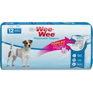 Wee-Wee Disposable Male Dog Wraps, X-Small/Small: 13 to 20-in waist, 12 count