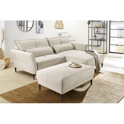 Ecksofa JOCKENHÖFER GRUPPE "Tropea L-Form", beige, B:251cm T:105cm, Korpus: 100% Polyester, Kissen: 100% Polyester, Sofas, Wellenfederung,Ottomane links/rechts montierbar,frei im Raum stellbar Image