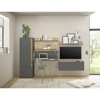 Büromöbel-Set INOSIGN "CiTY/GiRON", grau (anthrazit), B:250cm H:158cm T:40cm, Holzwerkstoff, Arbeitsmöbel-Sets, Wandsekretär, Home Office Image