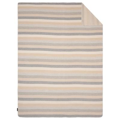 IBENA Cuddly Neutral Beige Striped Cotton Blend 'Almada'