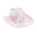 Cow Print Cowboy Hat for Women, Girls, Western Pink Cowgirl Hat for Halloween Costume, Birthday Party (Adult Size)