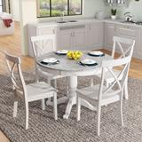 Modern 5 Pieces Kitchen Room Solid Wood Table with 4 Chairs
