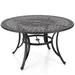 Patio Outdoor Cast Aluminium Dining Table with Umbrella Hole