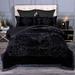 3 Ply Heavy Thick Warm Comforter Set 2 Pillow Shams Black