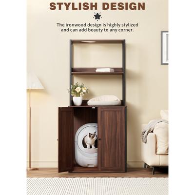 Cat Litter Box Enclosure Furniture for Self-Cleaning Cat Litter Box