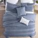 Marilla 100% Cotton Clipped Dots Stripes Jacquard 5-Piece Bedding Comforter Set