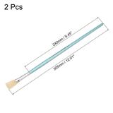 2x Paint Brushes 0.87" Width 0.2" Thick Natural Bristle w Wood Handle - Blue - 0.87" x 0.2"