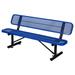 6 ft. Outdoor Steel Bench with Backrest BLUE