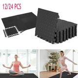 YouLoveIt 12/24PCS Exercise Mat EVA Interlocking Foam Tiles Protective Workout Flooring Thick Eva Foam Fitness Equipment Mat for Exercise Martial Arts MMA Gymnastics and Gym Equipment