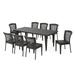 GDF Studio Herman Outdoor Wicker 9 Piece Dining Set Multibrown